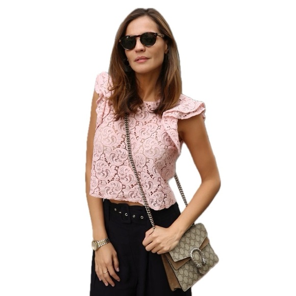 Zara Tops - Zara Woman’s Pink Lace Top Small